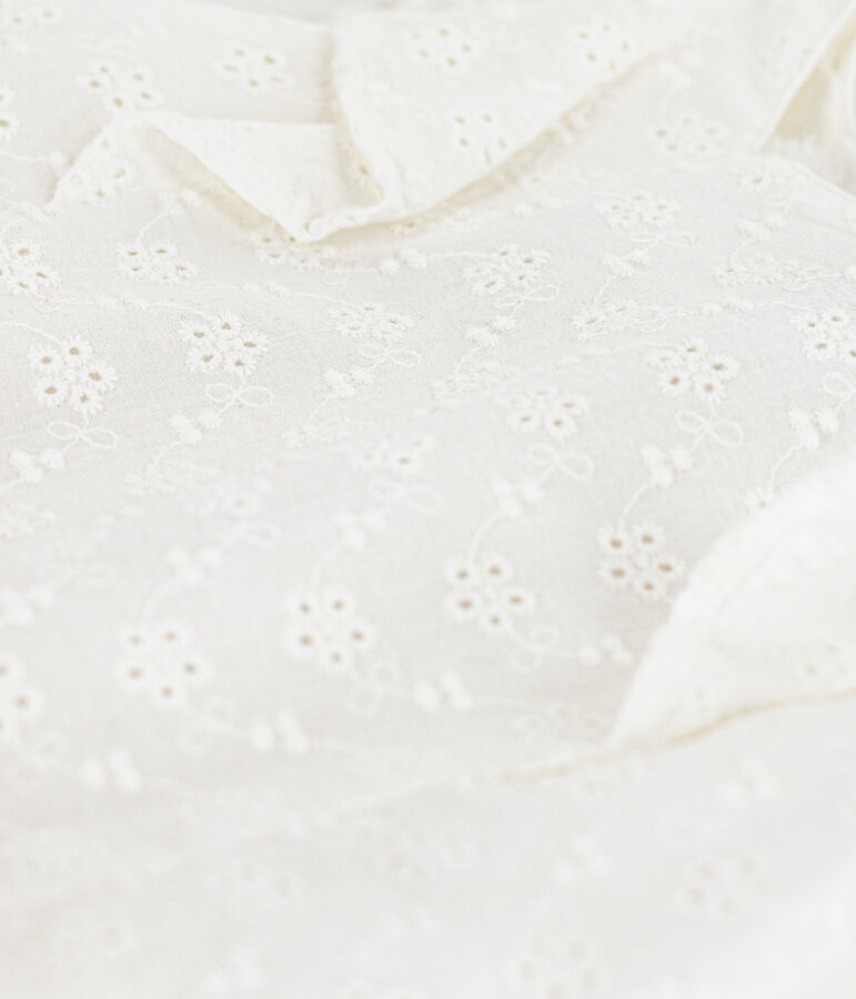 Vestido de bordado ingl&eacute;s para ni&ntilde;a blanco