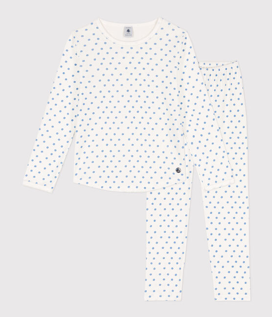 Pijama de algodón de lunares para niña blanco MARSHMALLOW/ EDNA