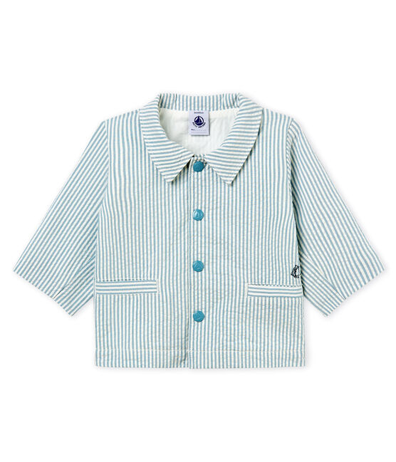Chaqueta de rayas para bebé niño azul FONTAINE/blanco MARSHMALLOW