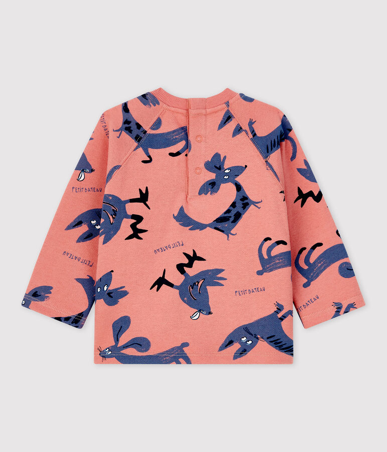 Sudadera con estampado de animales de mulet&oacute;n de beb&eacute; rosa/multicolor