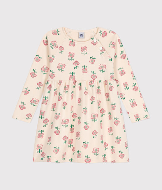 Vestido de manga larga de felpa para niña blanco AVALANCHE/ MULTICO
