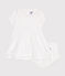 Vestido y pololo de piqué de algodón para bebé blanco ECUME