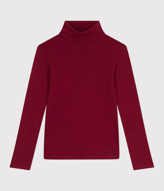 Camiseta de cuello alto Icónica de algodón para mujer AMARANTE