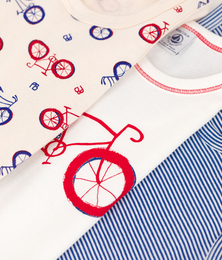 Juego de 3 camisetas de tirantes con motivo de bicicleta de algod&oacute;n para ni&ntilde;o multicolor