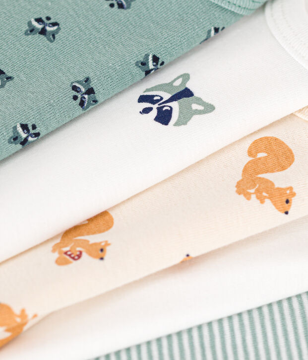 Juego de 5 bodis de algod&oacute;n de manga larga con estampado para beb&eacute; multicolor