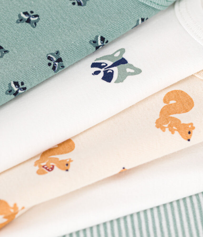 Juego de 5 bodis de algod&oacute;n de manga larga con estampado para beb&eacute; multicolor