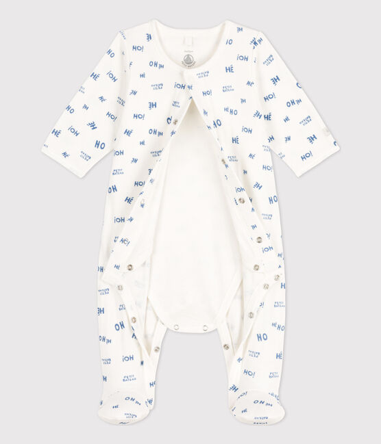 Bodyjama de túbico para bebé blanco MARSHMALLOW/ CREPUSCULE