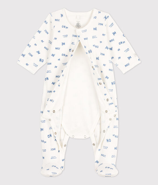 Bodyjama de túbico para bebé blanco MARSHMALLOW/ CREPUSCULE