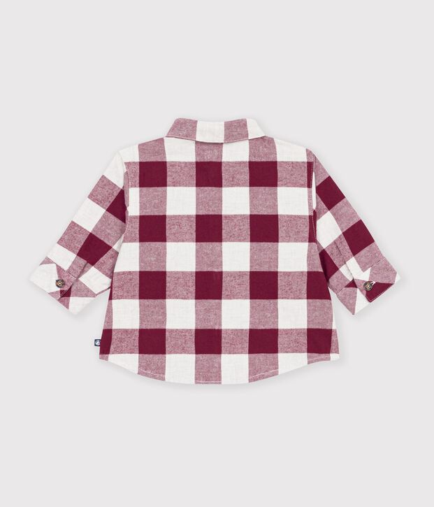 Camisa de franela a cuadros para beb&eacute; marron/beige