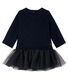 Vestido bimaterial de manga larga para bebé niña