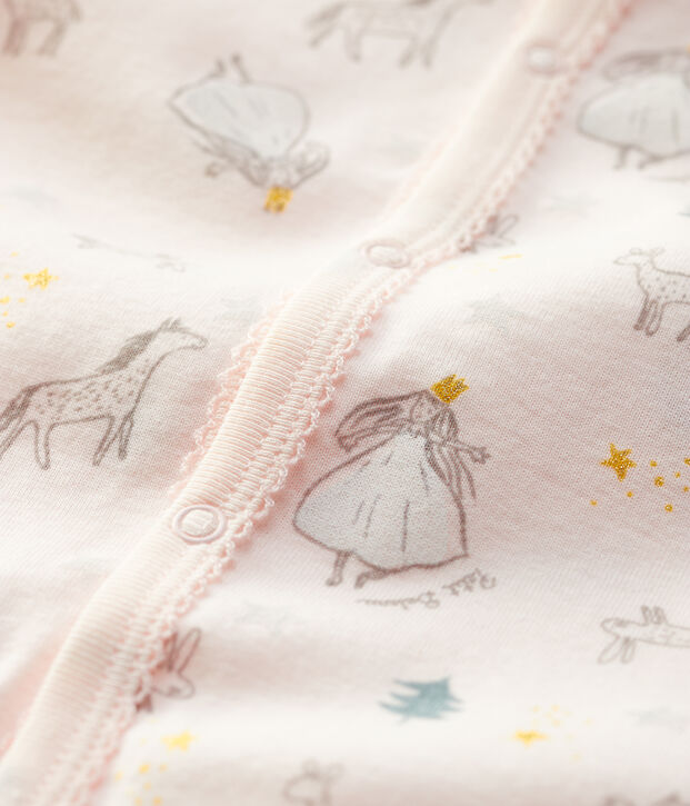 Pelele de beb&eacute; con estampado de princesa de algod&oacute;n rosa/multicolor