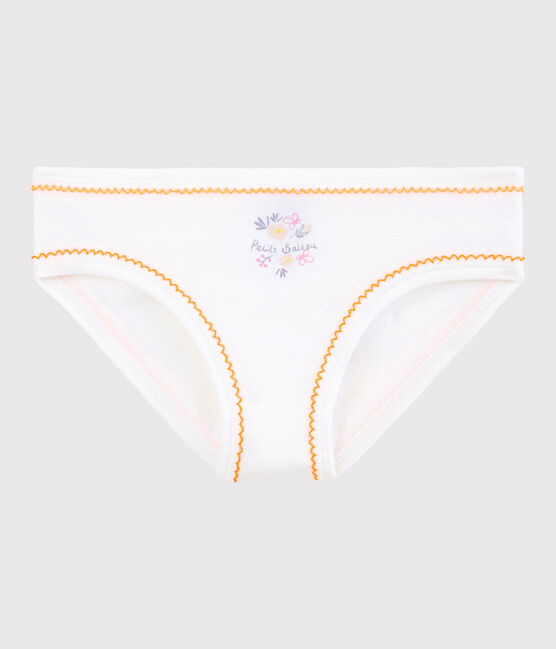 Braguita de niña de algodón blanco ECUME/ ORANGE
