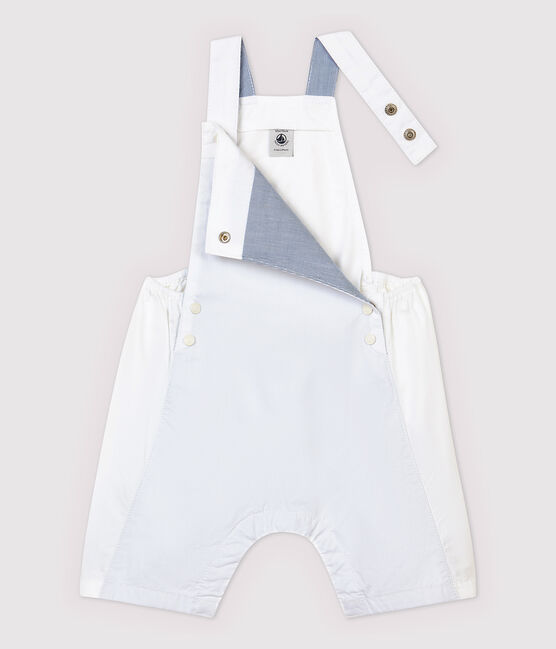 Peto corto de sarga irresistible de bebé niño blanco ECUME