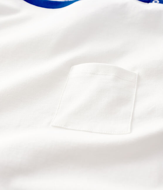 Camiseta de algodón de mujer blanco MARSHMALLOW/azul SURF