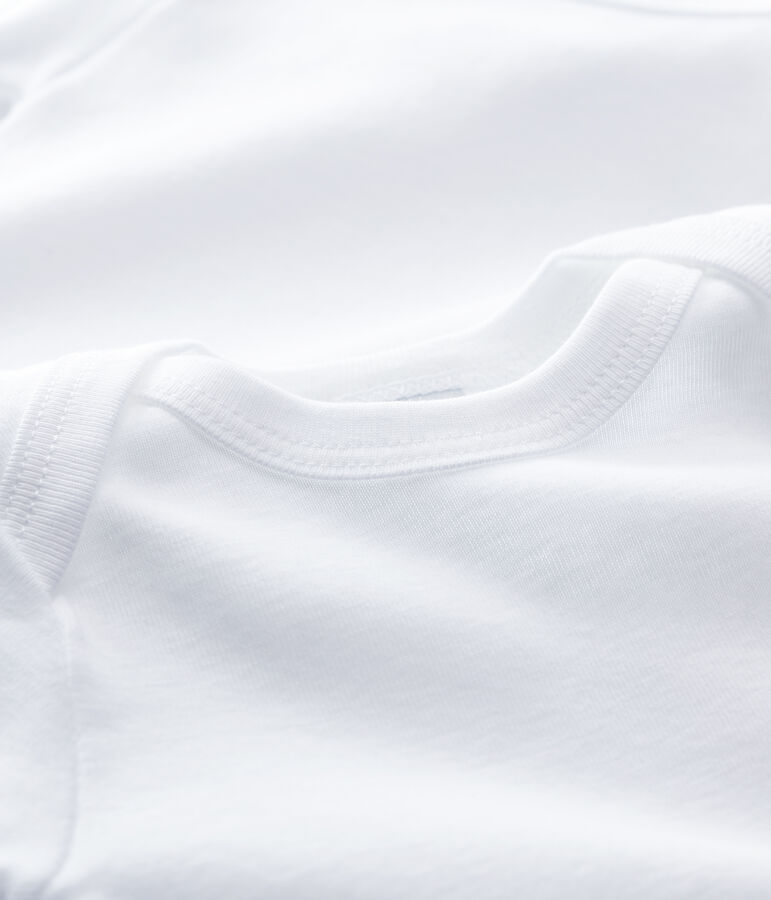 Lote de 2 bodys blancos de manga corta de beb&eacute; multicolor