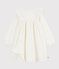 Vestido infantil liso de pana de manga larga crudo MILK/ ARGENT