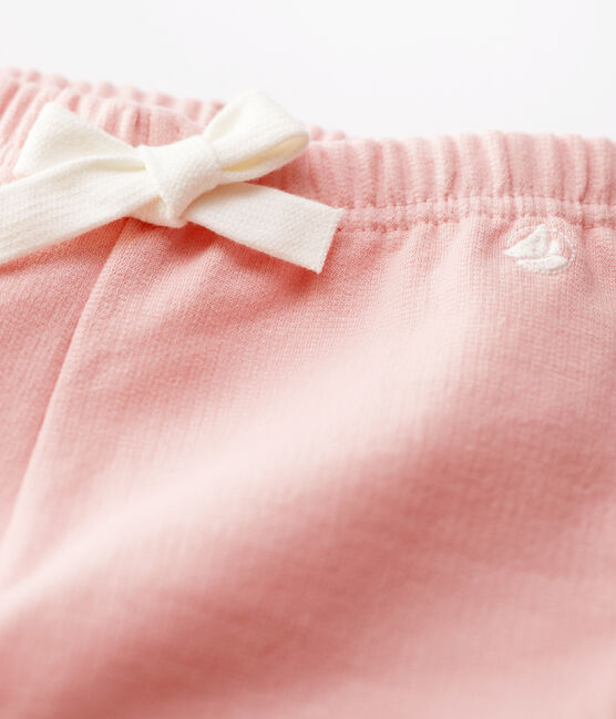 Pantalón de algodón orgánico de bebé. rosa CHARME