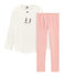 Pijama de punto para niña blanco MARSHMALLOW/rosa ROSAKO