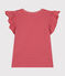 Camiseta de manga corta de punto para niña rosa ROSEWOOD/ AURORA