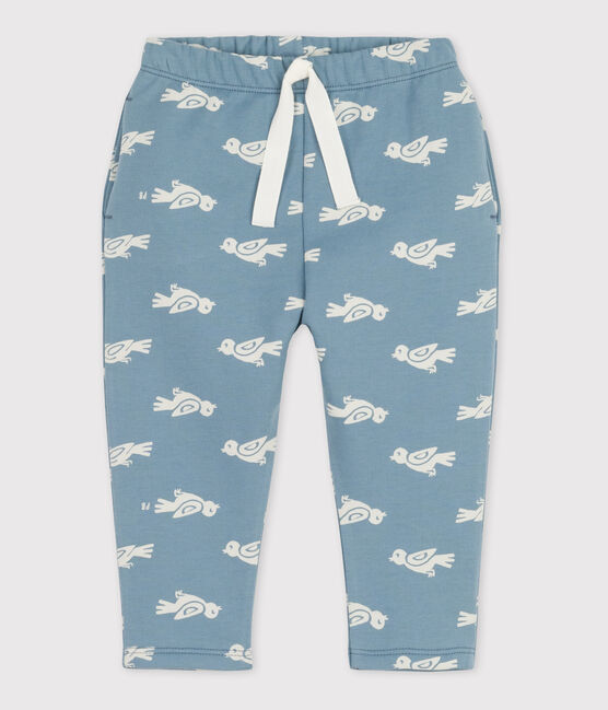 Pantalón de felpa con estampado para bebé azul ROVER/blanco MARSHMALLOW