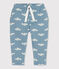 Pantalón de felpa con estampado para bebé azul ROVER/blanco MARSHMALLOW