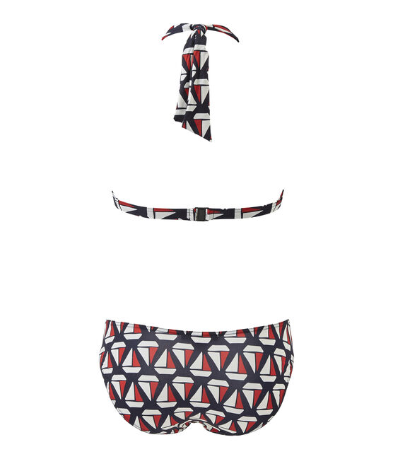 Bañador estampado de 2 piezas para mujer azul SMOKING/blanco MULTICO