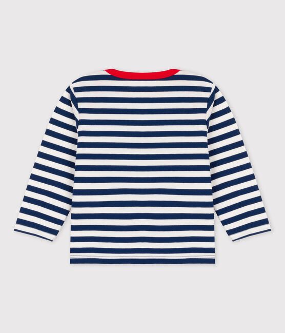 Camiseta de manga larga a rayas de jersey para bebé azul MEDIEVAL/blanco MARSHMALLOW