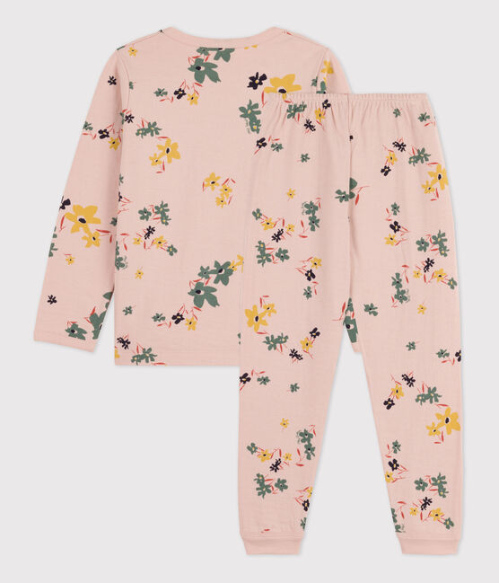 Pijama de túbico con flor para niña rosa SALINE/blanco MULTICO