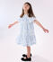 Vestido infantil de algodón estampado de manga corta azul MARSHMALLOW/ PORCELANA