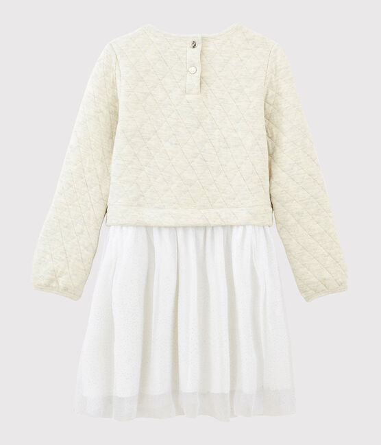 Vestido de manga larga infantil para niña beige MONTELIMAR CHINE