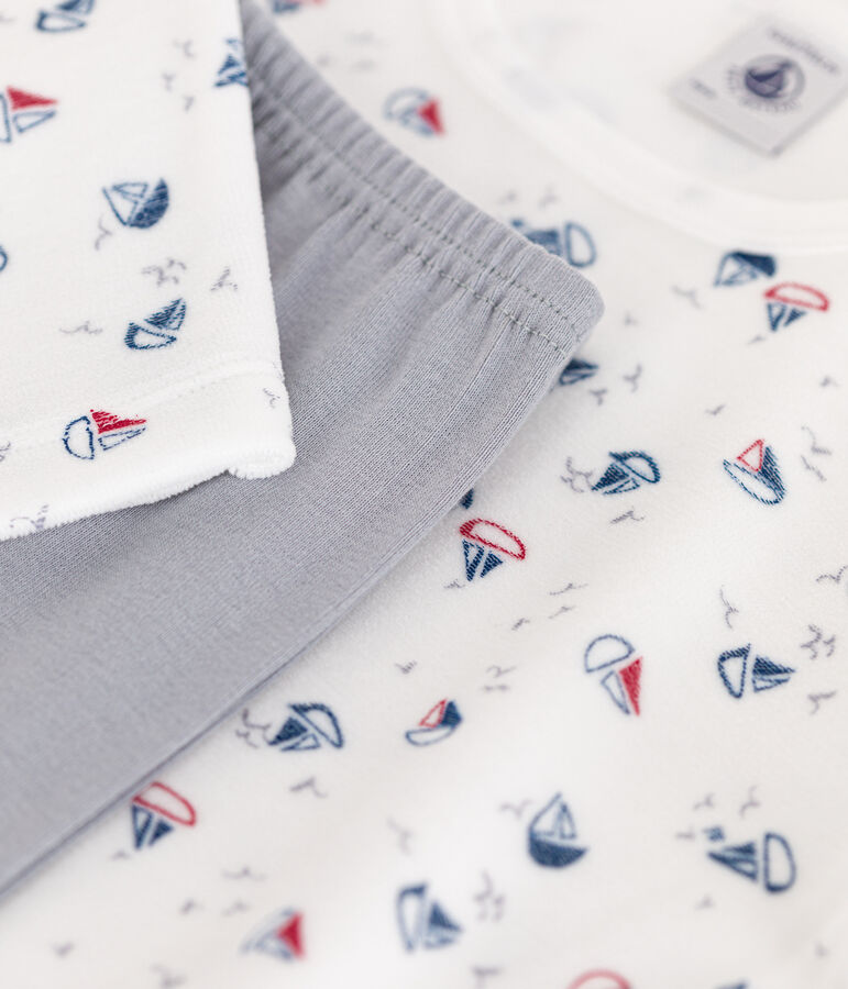 Pijama de terciopelo para ni&ntilde;o/a gris/multicolor