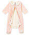Bodypijama para bebé niña de terciopelo de algodón estampado blanco MARSHMALLOW/rosa JOLI