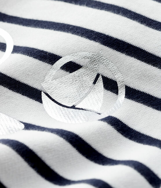 Sudadera de muletón para bebé niña blanco MARSHMALLOW/azul SMOKING