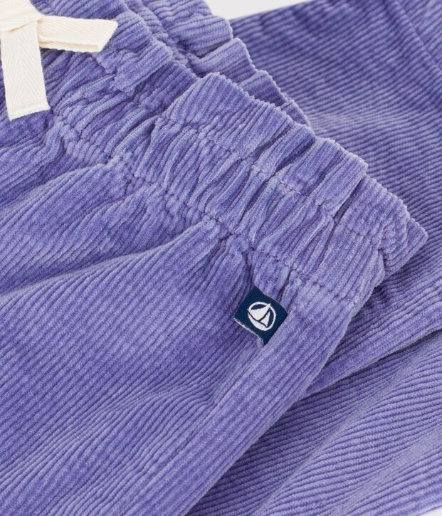 Pantal&oacute;n de terciopelo liso para beb&eacute; violeta