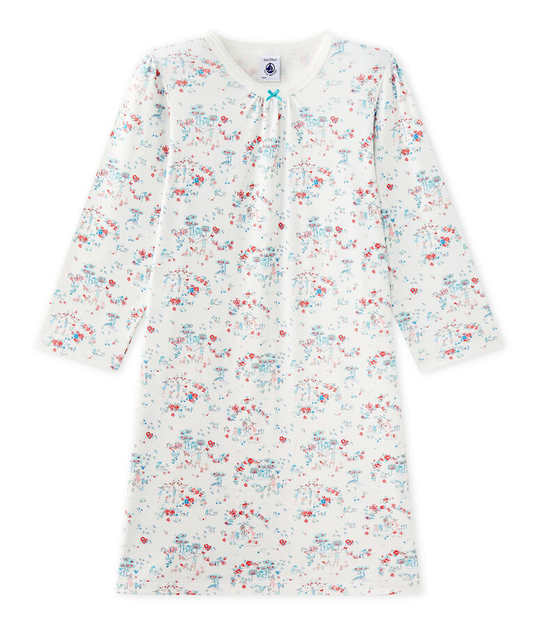 Camis&oacute;n estampado de ni&ntilde;a blanco/multicolor