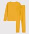 Pijama liso de algodón y lyocell infantil unisex amarillo OCRE