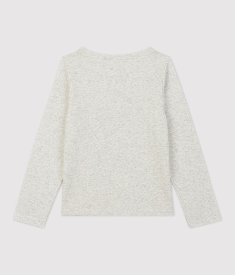 Camiseta de manga larga de algod&oacute;n de ni&ntilde;a beige