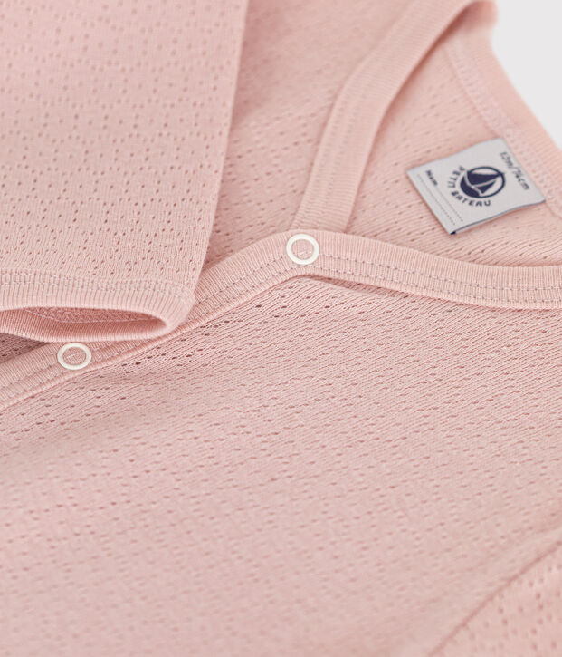 Pijama sin pies de algod&oacute;n para beb&eacute; rosa