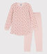 Camisón y leggings de terciopelo y algodón con flor para niña