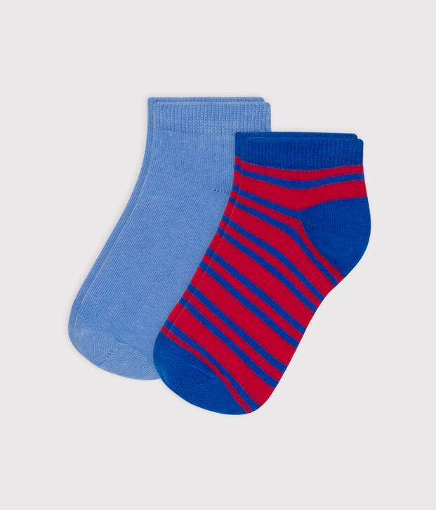 Juego de 2 pares de calcetines de punto de algod&oacute;n con rayas para ni&ntilde;os multicolor