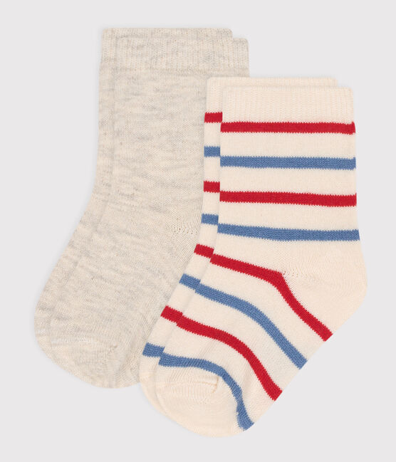 2 pares de calcetines de algodón a rayas para bebé variante 1