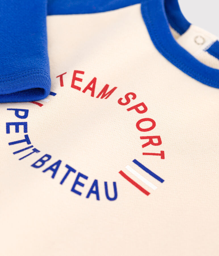 Sudadera de felpa para beb&eacute; crudo/azul