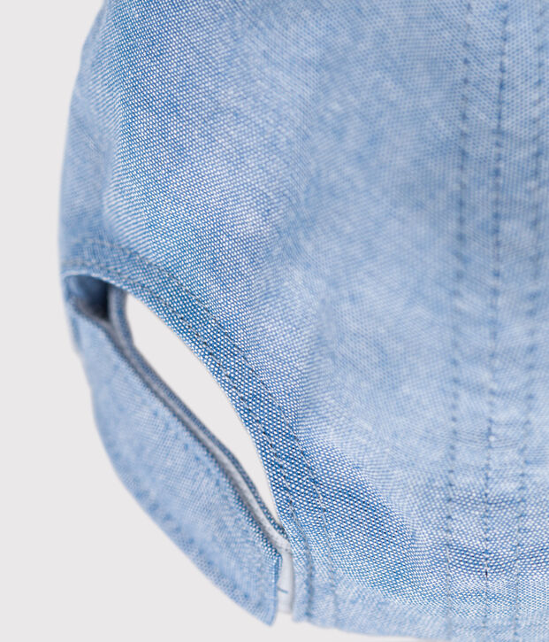 Gorra en denim claro para beb&eacute; Petit Bateau azul