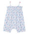Mono corto estampado para bebé niña blanco ECUME/azul BLEU/ MULTICO