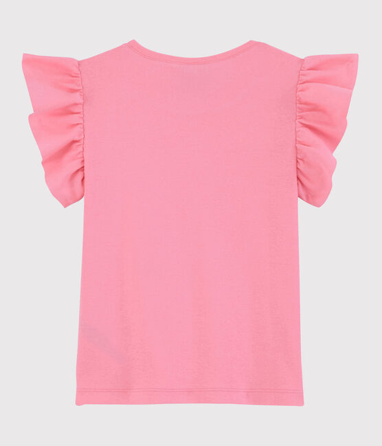 Camiseta de manga corta de algodón de niña rosa GRETEL