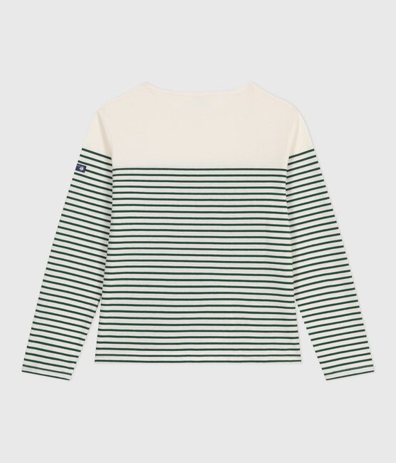 Camiseta marinera de algodón para mujer verde MILK/ WILLOW