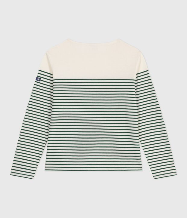 Camiseta marinera de algod&oacute;n para mujer verde/verde