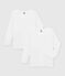 Lote de 2 camisetas blancas de manga larga de niña variante 1