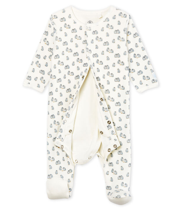 Bodyjama para beb&eacute; ni&ntilde;o de terciopelo blanco/multicolor