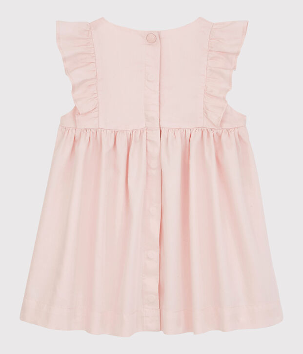Vestido de sat&eacute;n de beb&eacute;. rosa